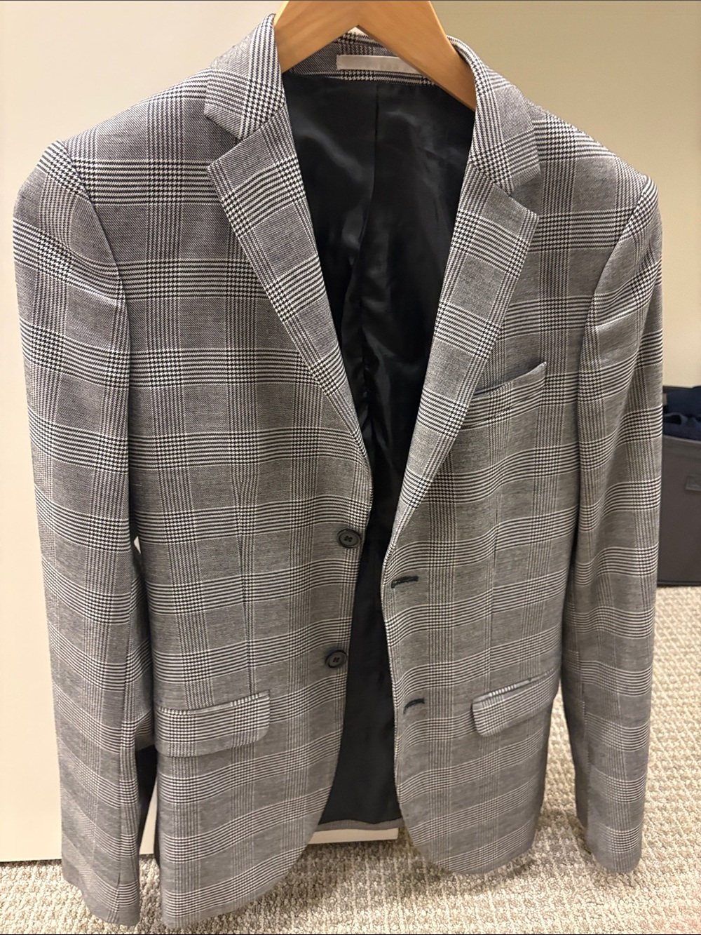 Topman Gray Glen Plaid Sport Coat - Notch Lapel Blazer
